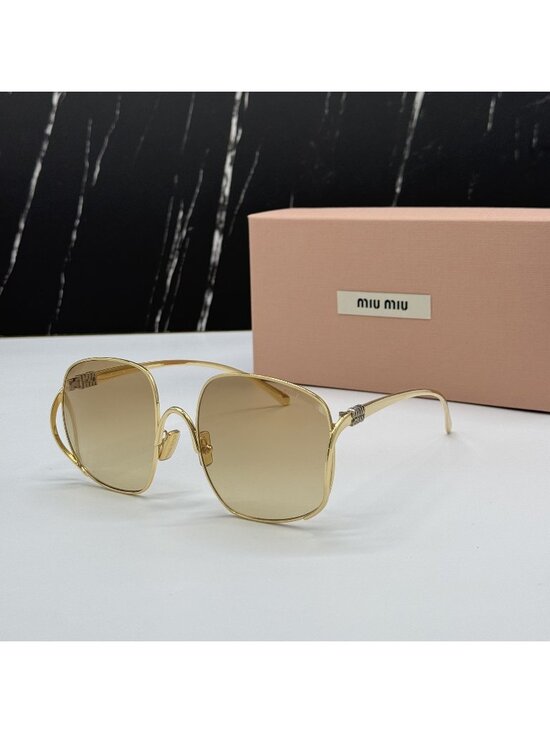 New Miu Miu MUA57S 5AK20S Oversized Gold Yellow Sunglasses MU A57S main image 10